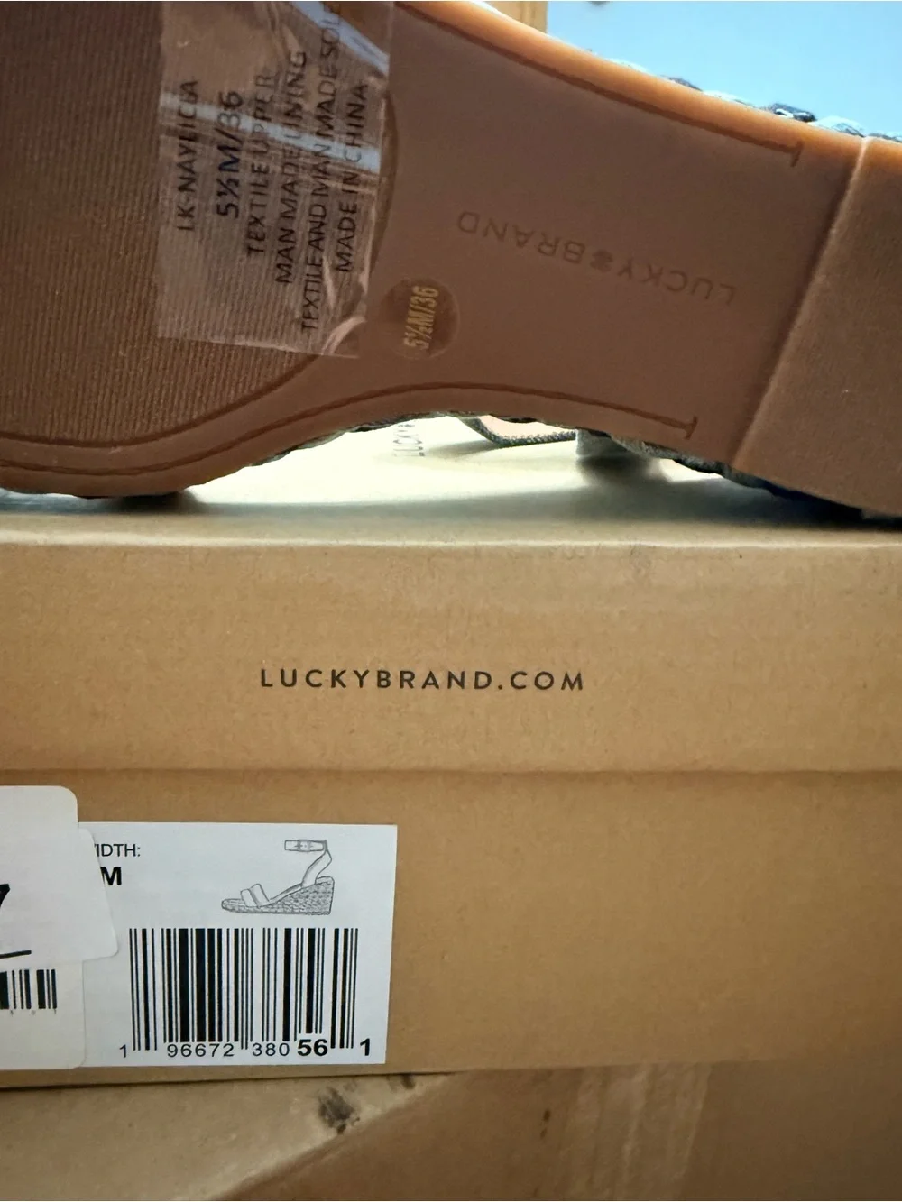 Lucky Brand Denim Blue Braided Wedge Sandal